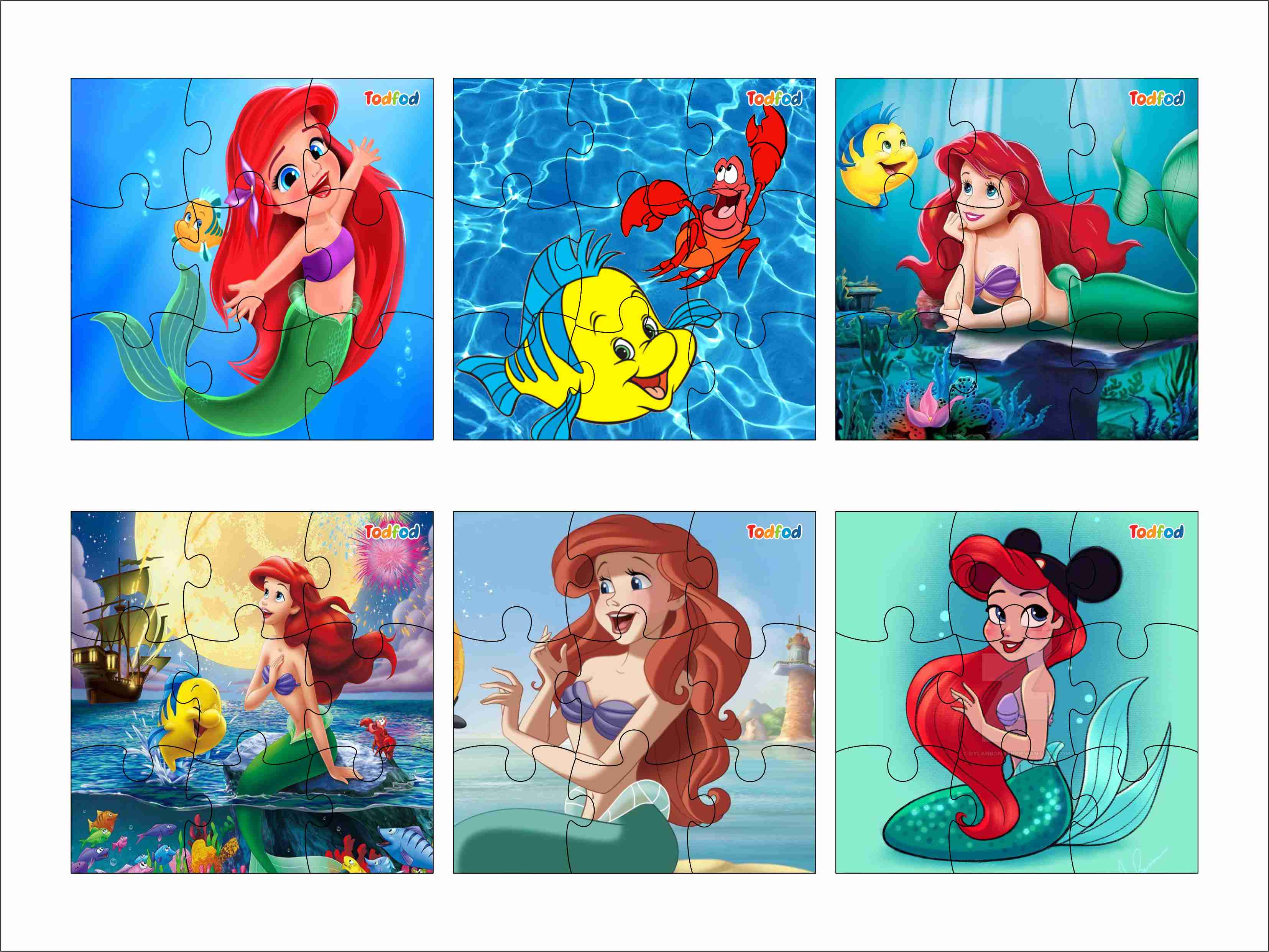Wooden Jigsaw Puzzles - Ariel and Friends Disney Anime Cartoon Characters