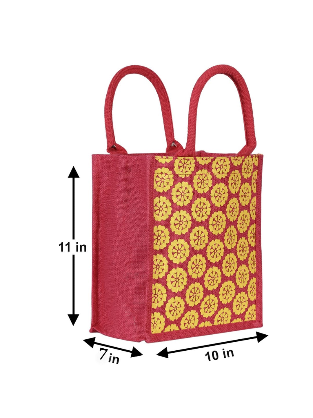 Jute Cottage Pocket Zipper Lunch Bag 100% Genuine Jute Stylish