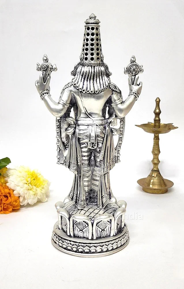 Gold Art India Lord Tirupati Balaji Silver Matte Idol