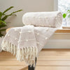 Sajavat Home Hand Knitted Pure Cotton 3 Seater Sofa Throw Colour Pink