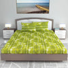 Divine Casa 144 TC 100% Cotton King Bedsheet with 2 Pillow Covers Floral Pattern Colour Tree Green