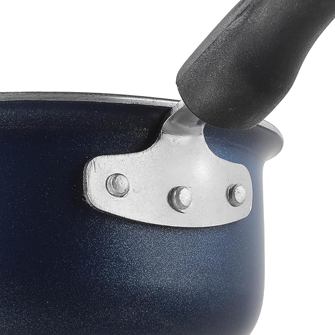 Vinod Zest Aluminium Non Stick Saucepan With Glass Lid - 1.4 Litres | 14cm | Milk/tea Pan | Sauce Pot With Lid | 3mm Thick | 3 Layer Coating