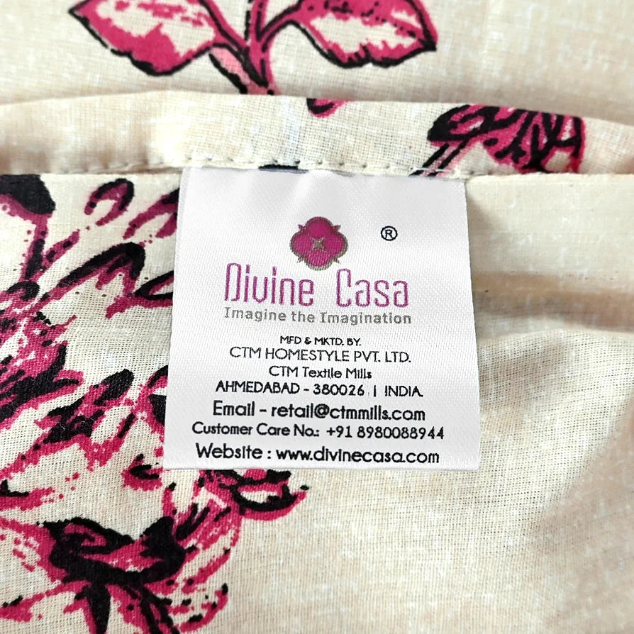 Divine Casa Double Size Bedsheet for Double Bed, 144 TC Pure Cotton Queen Size with 2 Pillow Covers Colour Sky Blue Mist