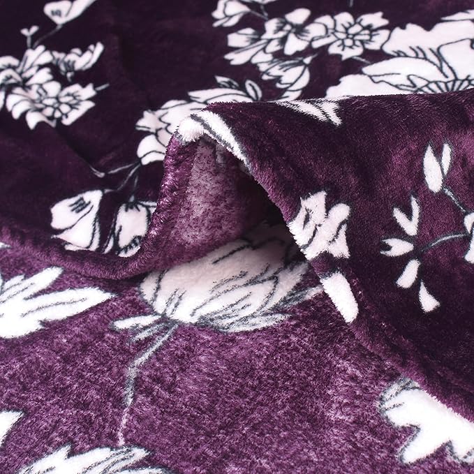 Story@Home Polyester All-Season AC Double Size Finley Blanket Colour Wine