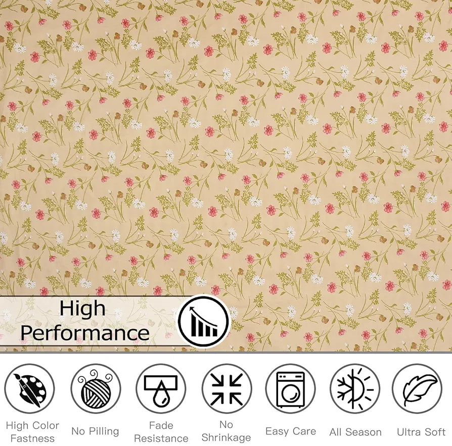 Fresh From Loom 240 TC XXL Microfiber Soft Cotton King Size Bedsheet for Double Bed with 2 Pillow Cover Hypoallergenic Soft Bed Sheet Dairy Cream