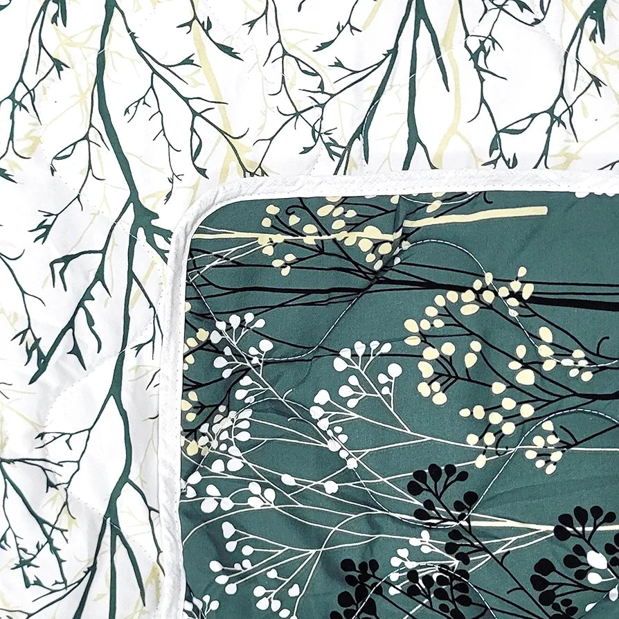 Divine Casa Microfibre All Weather Lightweight 120 GSM Printed Reversible Single Bed Quilt Comforter Blanket TC - 120 Colour Light Grey and White