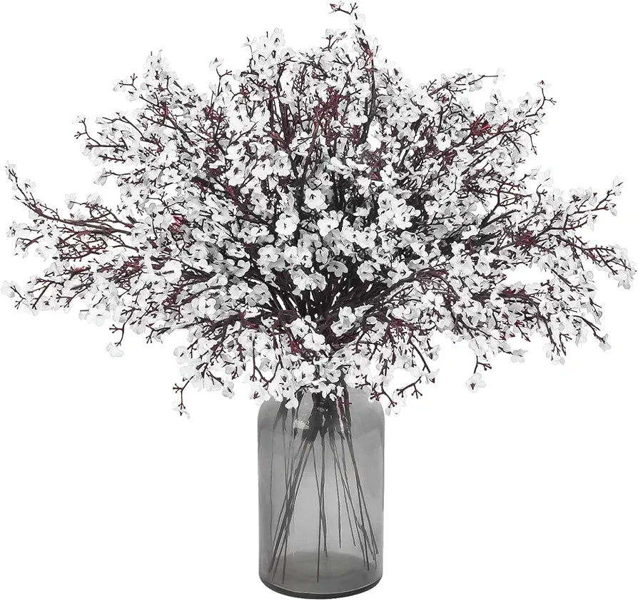 Silk Artificial Baby Breath Gypsophila Flower Stick Bunches for Vase Pot Pack Vase Not Included Of 5