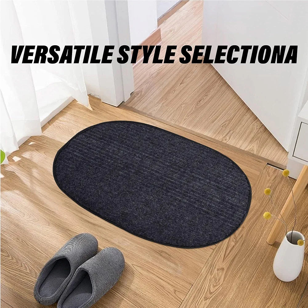 Kuber Industries Door Mat Oval Shape Door Mat Door Entrance Mat Gray Colour