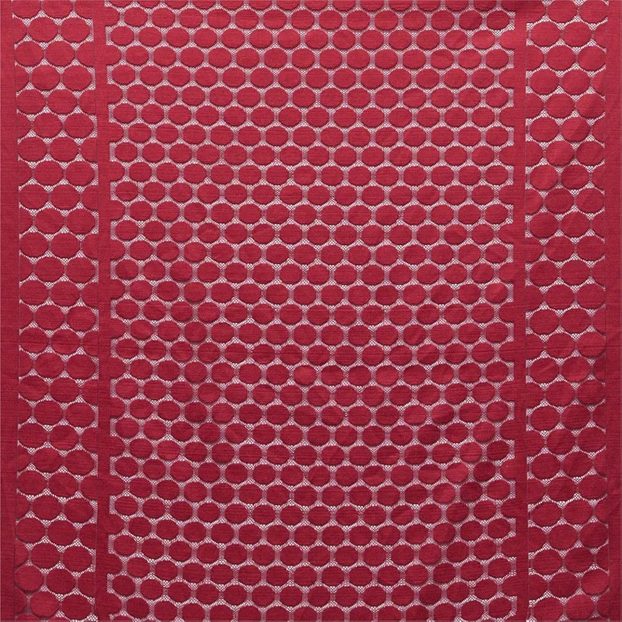 Kuber Industries Sofa Cover Net Sofa Slipcover Set 5-Seater Dot Design Maroon