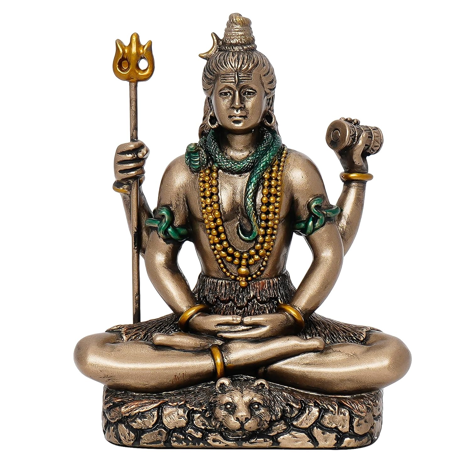 Ecraftindia Meditating Lord Shiva Cold Cast Bronze Resin Decorative Figurine