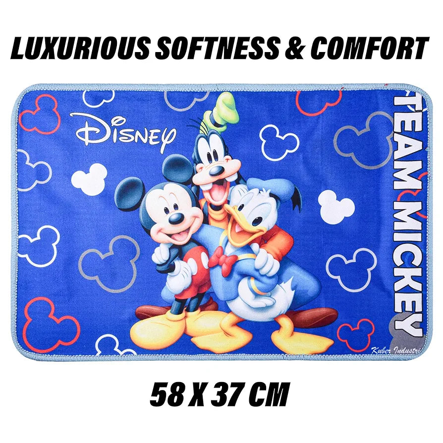 Kuber Industries Disney Team Mickey Door Mat For Living Room Blue Colour