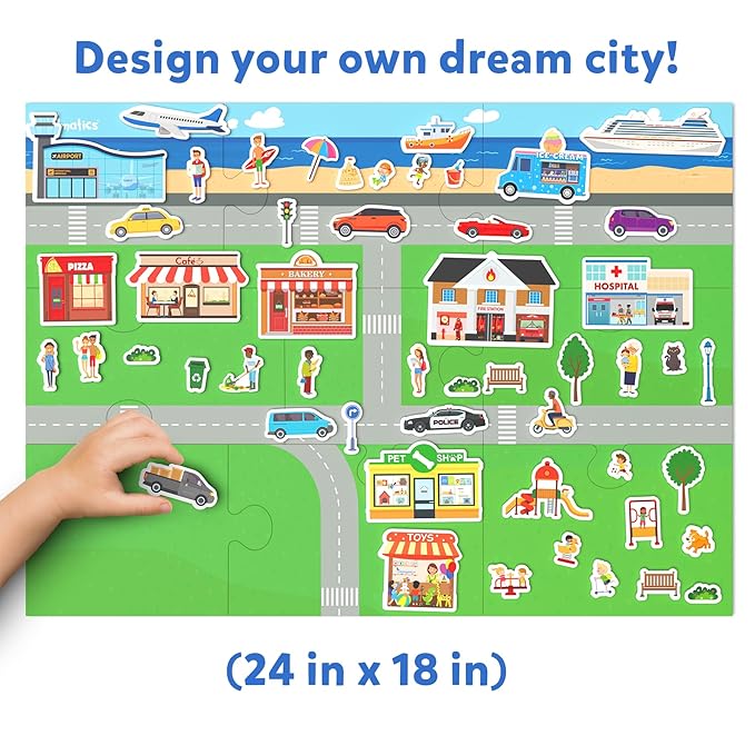 Skillmatics Creative Toy Magnetopia Design Your City Interactive Pretend Play Set for Kids