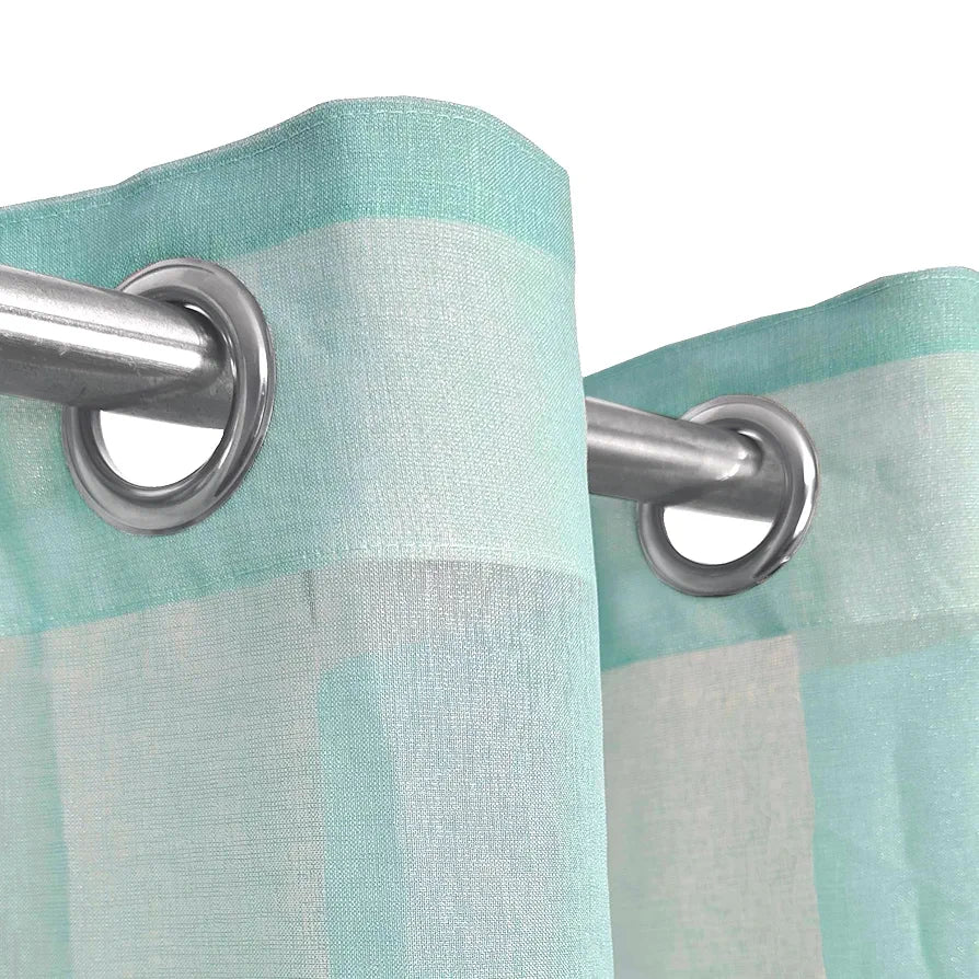 Divine Casa 5 Feet Sheer Window Curtain Elegant Eggshell  Colour Blue Transparent Polyester Panel with Eyelets Lightweight & Airy Single Curtain (Pack of 1)