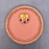 Pooja Plate/Thali Set Stainless Steel Handcrafted Pink