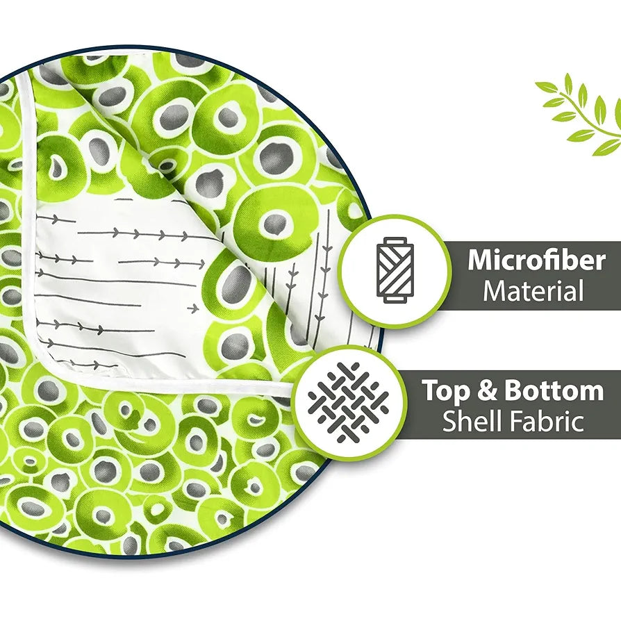 Divine Casa 120 GSM Microfiber Single Kids Dohar Soft & Lightweight Throw Blanket Cloudy Balls Pattern Colour Green Glow