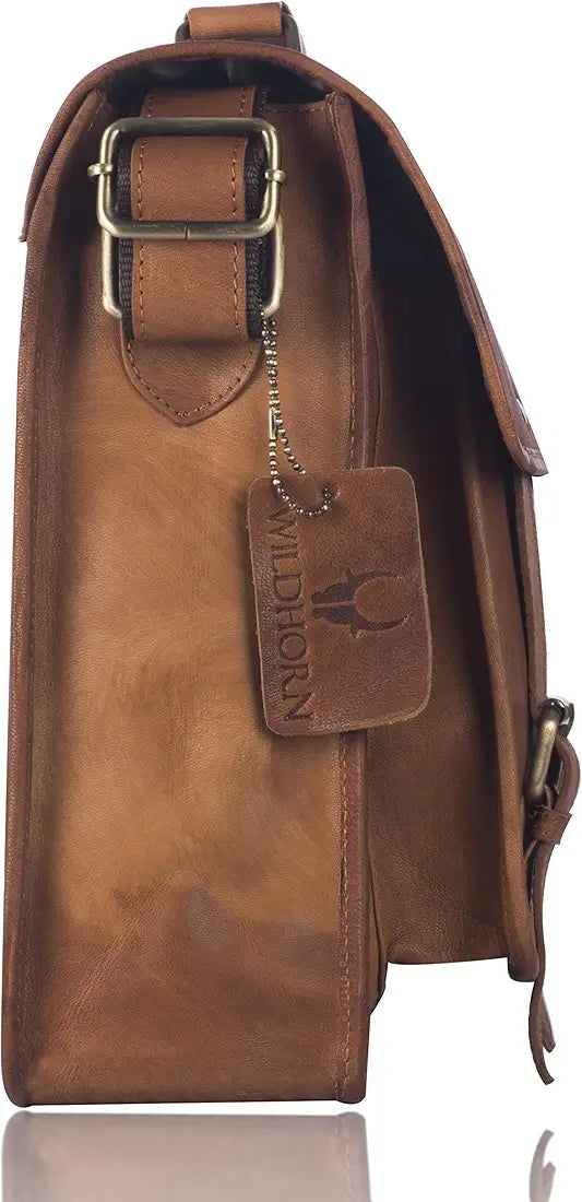 WildHorn Genuine Leather 15 INCH Laptop Messenger Bag DIMENSION : L-15 inch W-4 inch H-12 inch