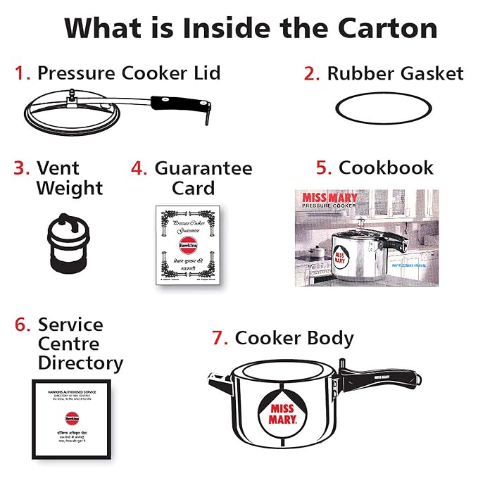 Hawkins 1.5 Litre Miss Mary Aluminium Pressure Cooker