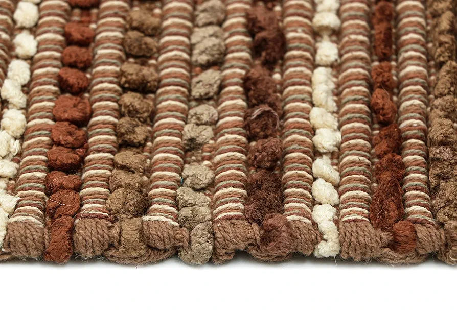 The Home Talk Handmade Stripes Cotton Rug Water Absorbent for Bathroom Entrance Door