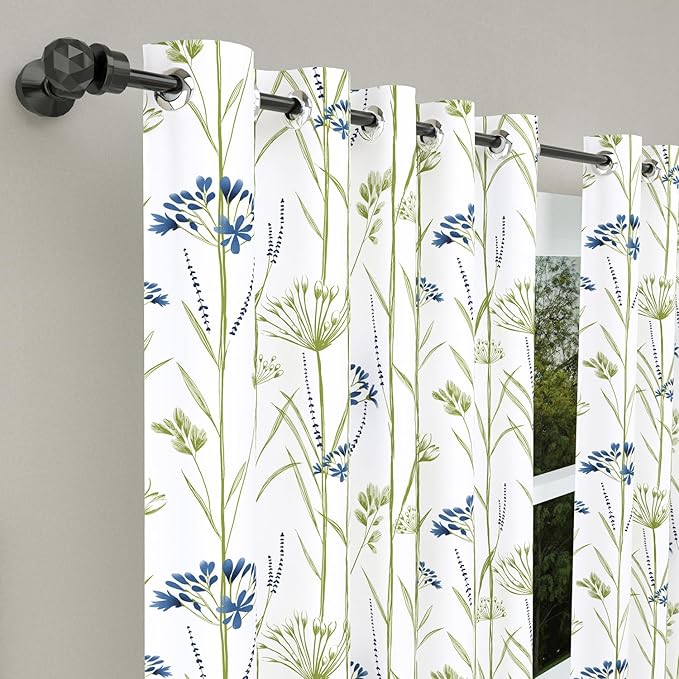 Haus & kinder Cotton Curtains Set of 2 for Bedroom Window Door Curtains (5ft x 7ft) | Colour Wild Whisper Blue