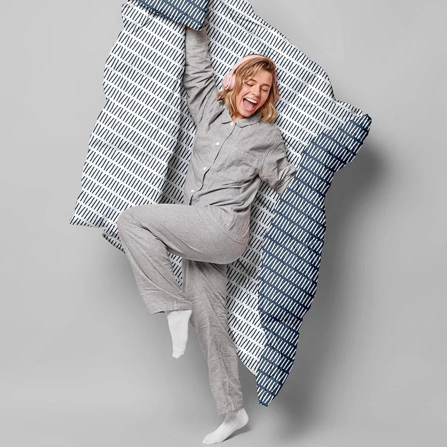 Divine Casa 120 GSM Microfiber Single Bed Comforter Soft & Lightweight Reversible AC Blanket Colour Blue Mirage