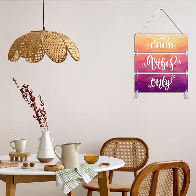 Blue Finch Home Decor Wall Hanging Good Vibes Only Positive Decorative Items and Bed room