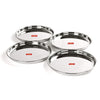 Sumeet Stainless Steel Heavy Gauge Deep Wall Dinner Plates 31.3cm Set of 4pc