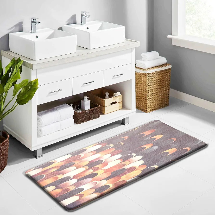 Luxe Home Columbo Anti-Fatigue Kitchen Mat Non-Slip Cushioned Comfort Mat Warm Gradient Pattern Standing Desk Mat Colour Lightning