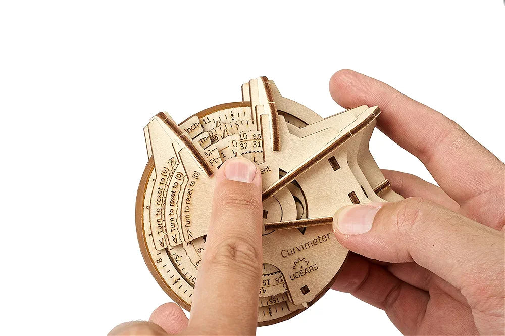 UGEARS STEM Lab Math Series - Curvimeter - Unique Educational and Engineering 3D Puzzles with App | DIY Mechanical Science Kit for Self Assembly | Creative 3D Wooden Puzzles for Adults and Children
