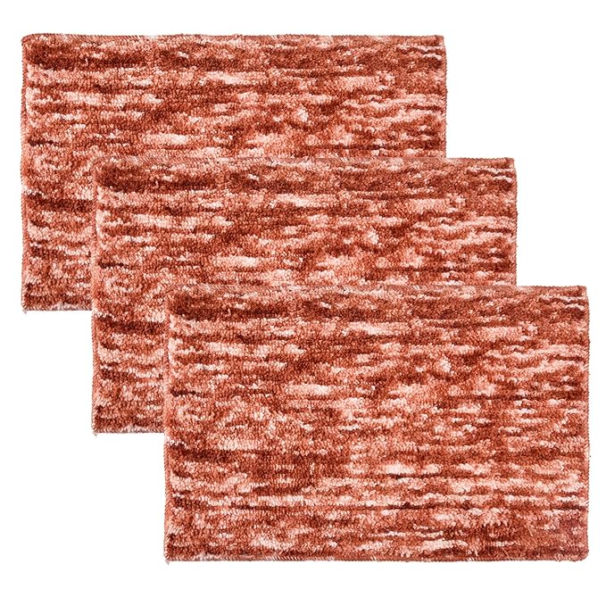 Kuber Industries Door Mat Multi Riyal Doormat Microfiber Entrance Mat Orange Colour
