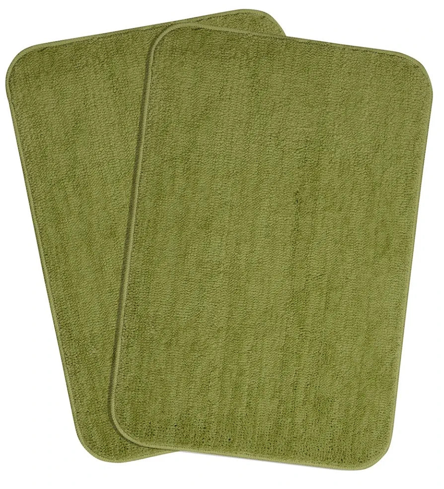 Saral Home Easy Living Saral Home Microfiber Anti-skid Rectangular Bath Mat Colour Green (Pack Of 2)