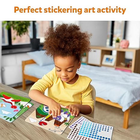 Skillmatics Art Activity  Dot It Dinosaurs No Mess Sticker Art for Kids Craft Kits Diy Activity