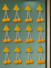Plastic Artificial Flowers And Leaves Decoration Pack of 12 - L Orange & Green