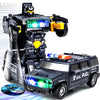 Kidology Transforming Robot Car Black With Light Police Cars for Kids