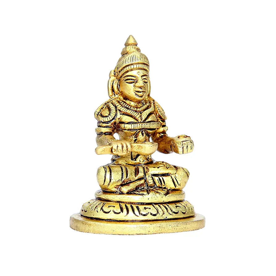 anciently Annapurani Idol Mini | Annapoorani Idol Mini | Annapoorani for Kitchen | Annapurani Silai Brass, 6cm Height, Brass, Gold Colour, 1 Piece