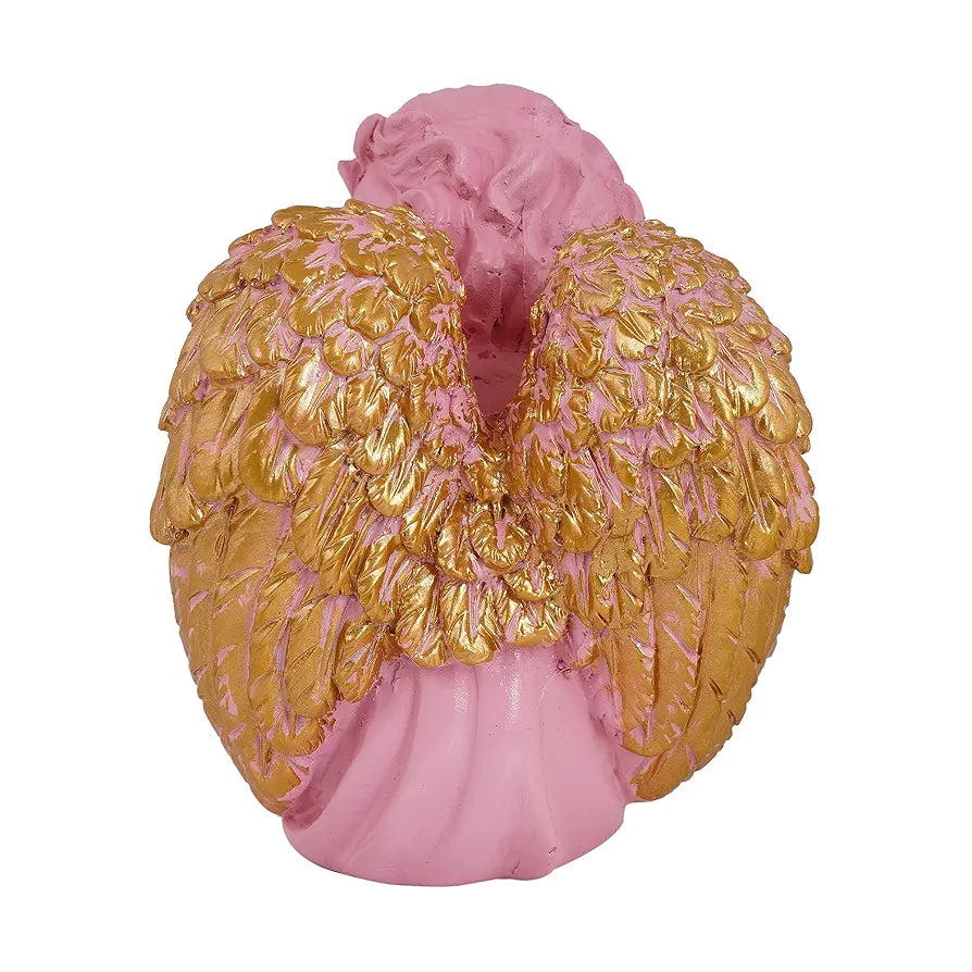 Zart Angel Girl Right Gold Wing Statue for Home Decor