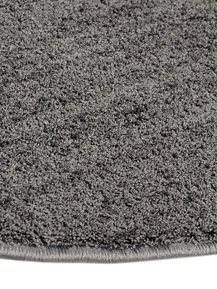 Saral Home Neon Shaggy Yarn Anti-Skid Round Mats Colour Dark Grey