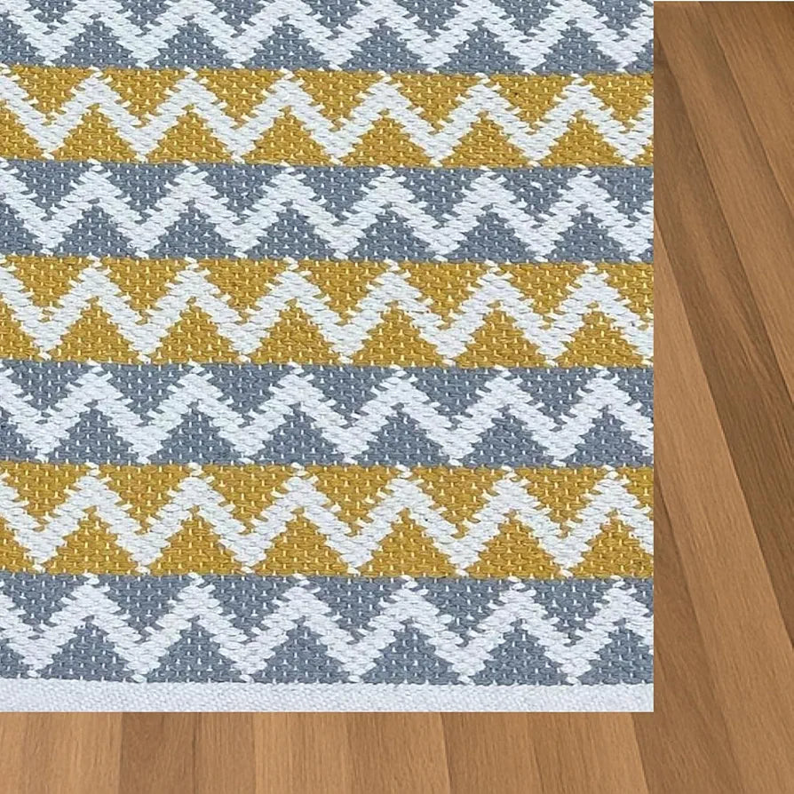 Sajavat Home Cotton Rectangular Floor Rug Colour Yellow