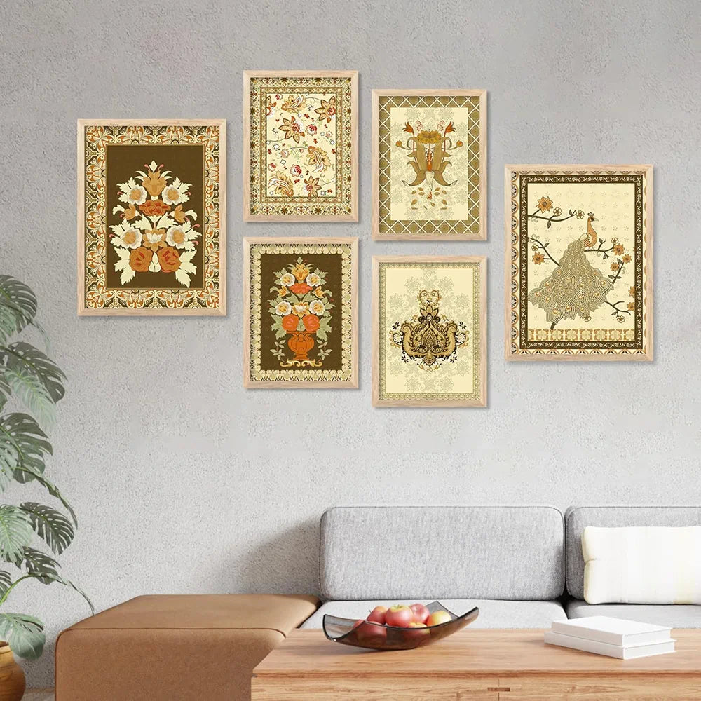Kotart Premium Digital Madhubani Art Paintings with Frame Pack of 6 art 5