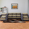 Kuber Industries Sofa Cover for Hall 5-Seater for Home Decor Brown Star Patta Colour Orange