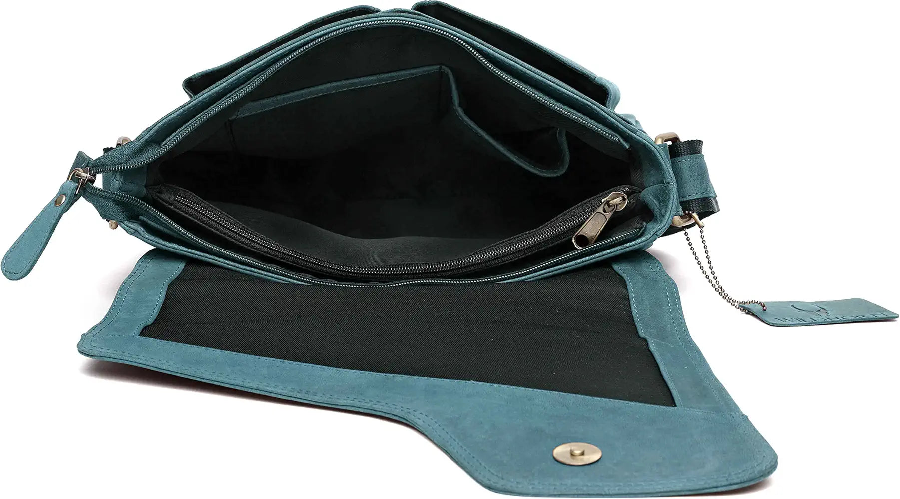 WildHorn�Leather 11 inch Laptop Messenger Bag for Men I Dedicated Laptop Compartment I Adjustable Strap I DIMENSION:L- 11 inch H-9.5 inch W- 3 inch