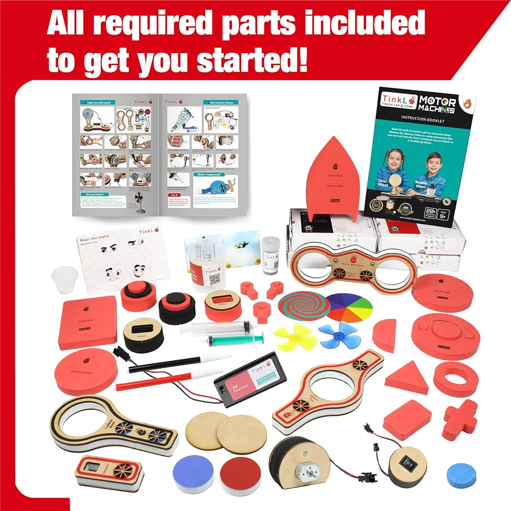 Butterfly Edufields 20+ Science Experiment Kit | Toys for Boys 5 6 7 8 9 10 Year Old | Birthday Gift for Boys Girls Age 6-10 8-10 | DIY STEM Projects Kit| Build 20+ Motor Machines | Electric kit