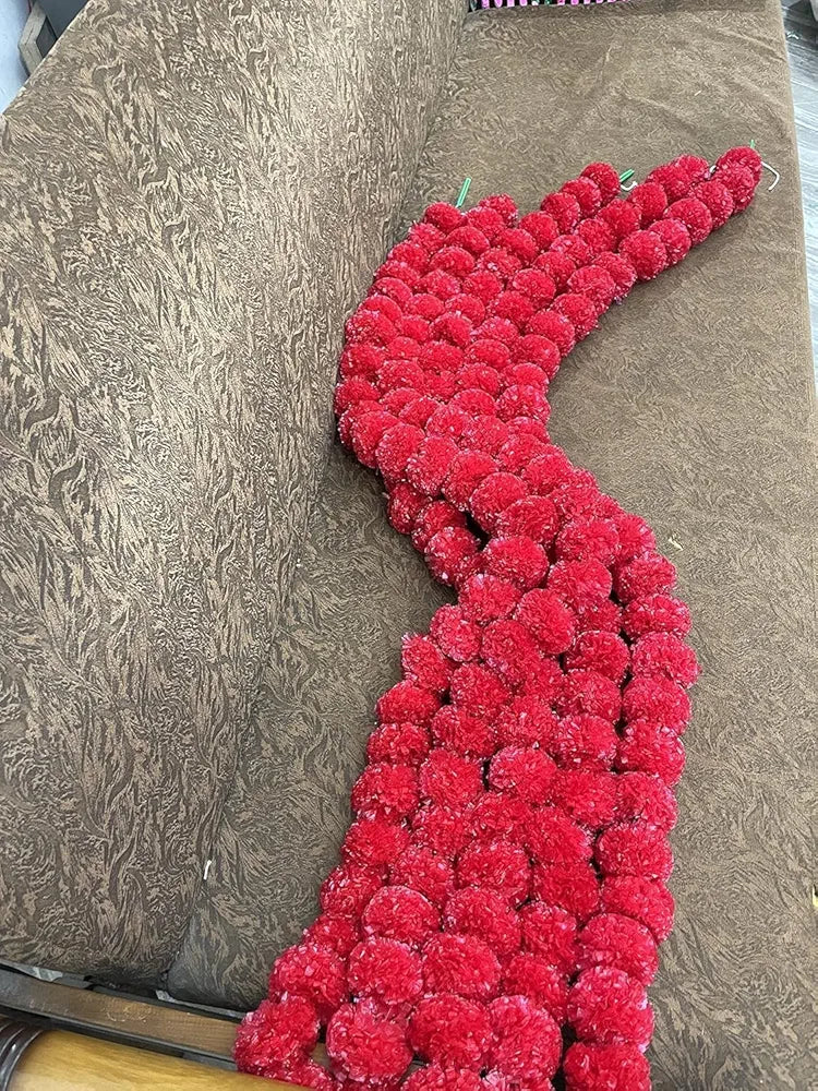 Artificial Marigold Fluffy Flowers for Decoration Pooja Room Toran Indian genda phool