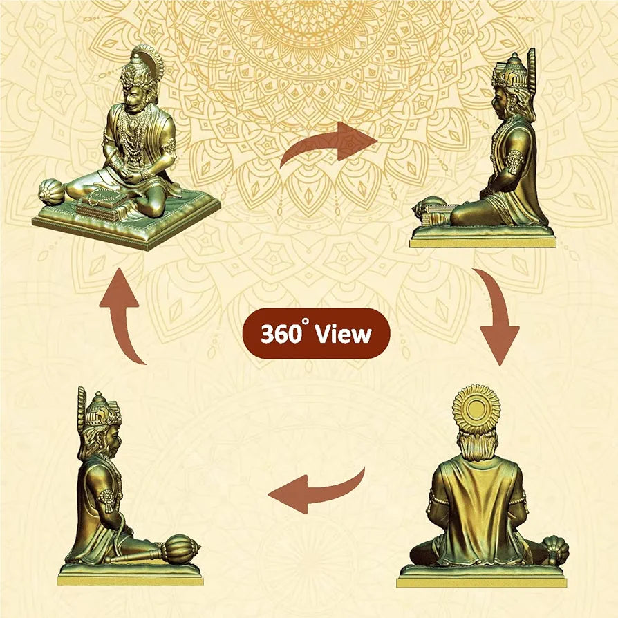 Jd Fresh 4.5 Inch Bajrangbali Statue with Gada - Bronze