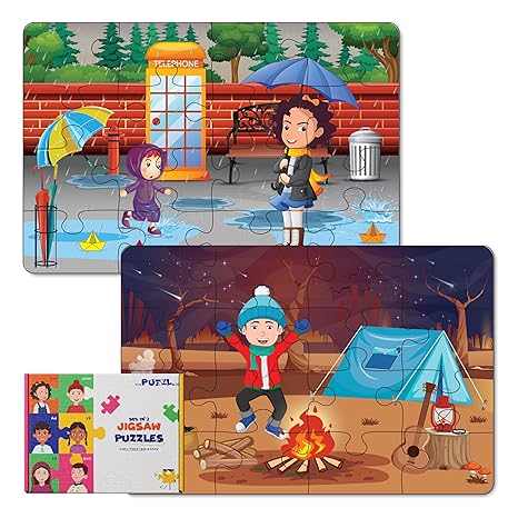 The Puzzl Co - Set of 2 Seasons Jigsaw Puzzles Educational Toy for Kids, for Boys & Girls