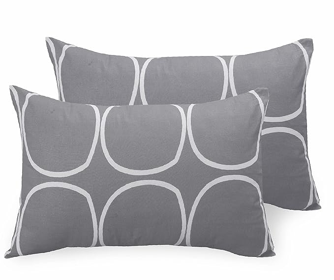 Huesland by Ahmedabad Cotton 144 TC Cotton Pillow Cover Set of 2 | Grey