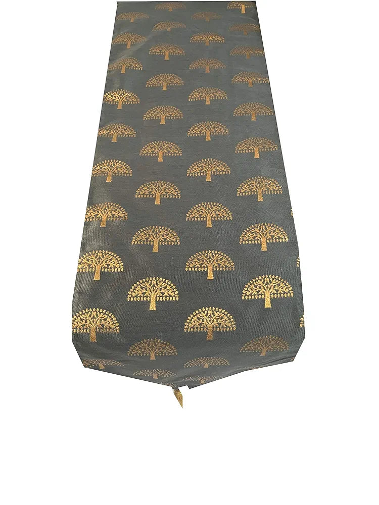 Pink Parrot Durable Dopian Silk Table Runner Colour Grey