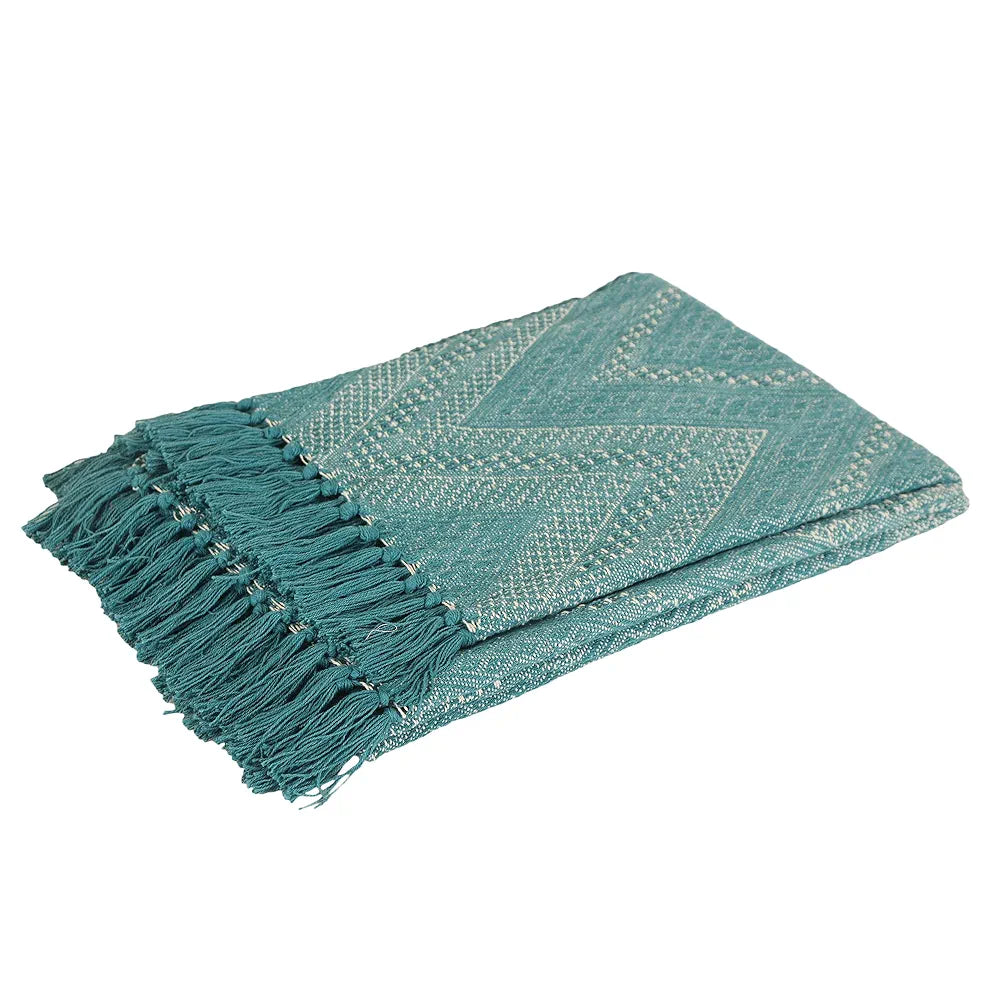 Sashaa World Cotton Jewels of India Throw Colour Blue