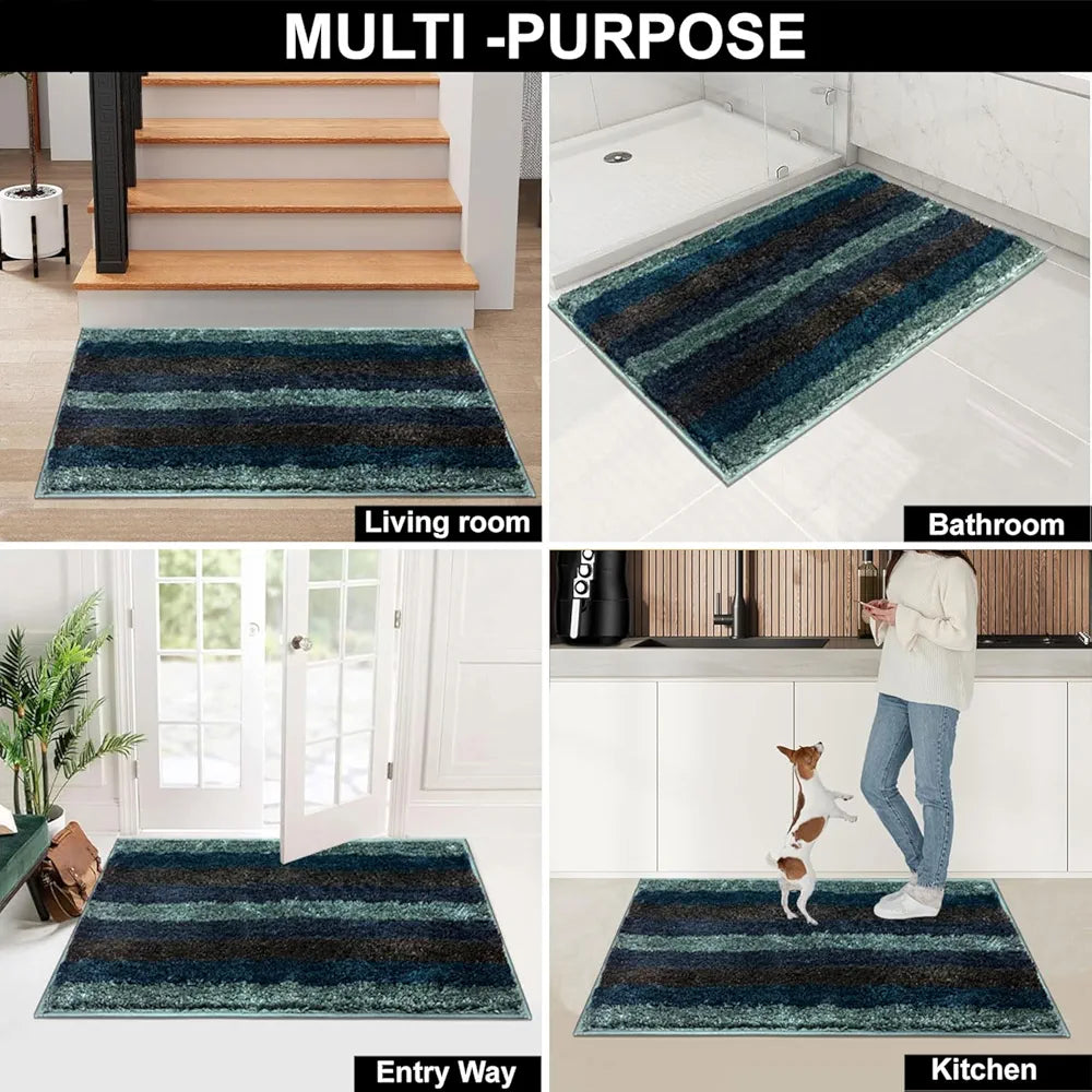 Luxe Home Jericho Doormat 2500 GSM Super Soft Microfiber Anti-Skid Mat Colour Burnt Green 60x90 cm