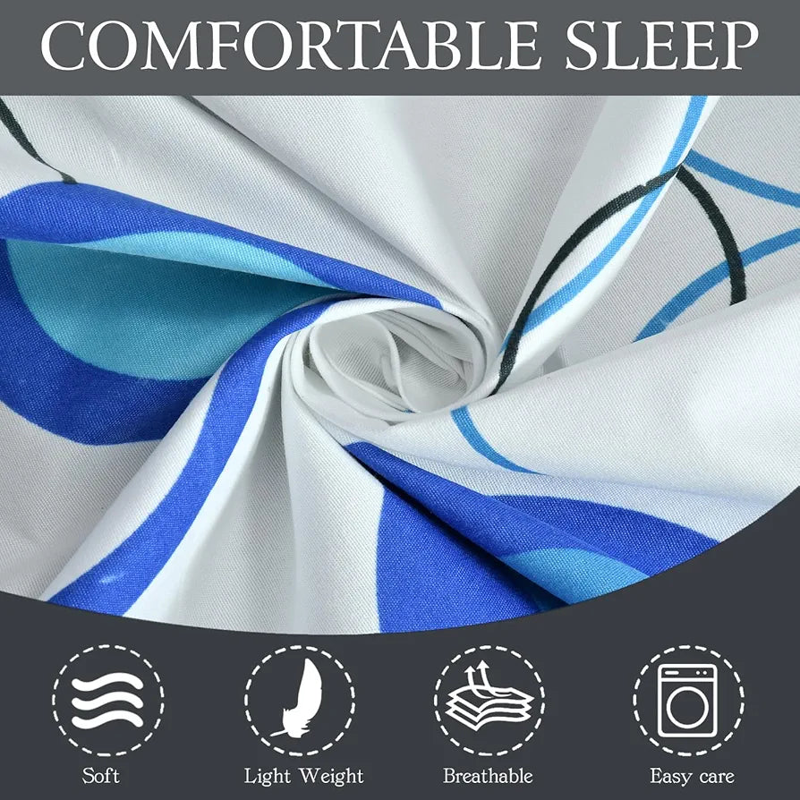 Fresh From Loom Microfiber Single Size Bedsheet for Single Bed Floral Design Bed Spread with 1 Pillow Covers 144 TC Circle White