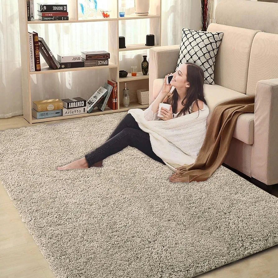 Luxe Home International Carpet Super Soft Anti Slip Vegas Rectangular Rugs 3X5 Feet Colour Beige